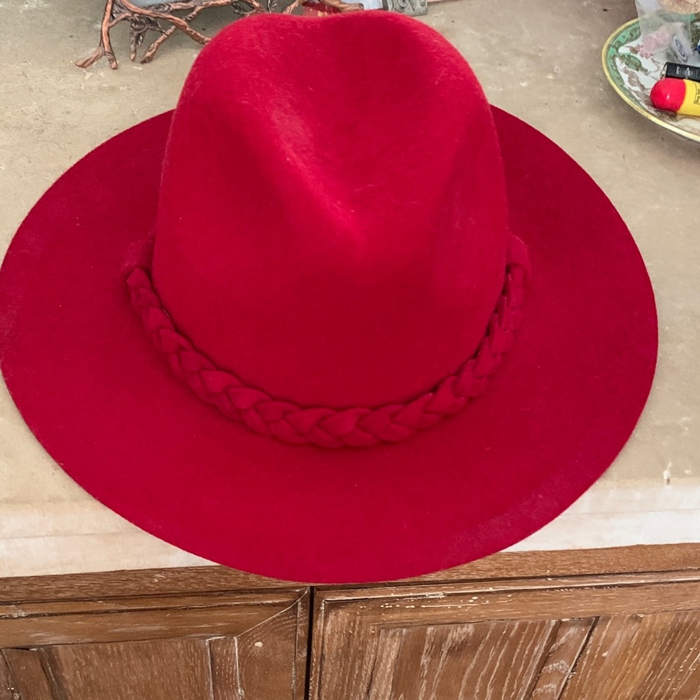 Stylish Red Fedora Hat